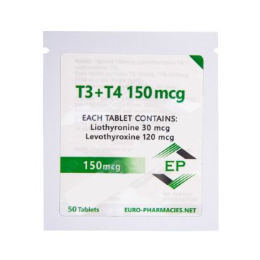 T3+T4 (T3-30mcg + T4-120mcg) – 150mcg/tab – 50 tab/bag EU Pharmaceutical
